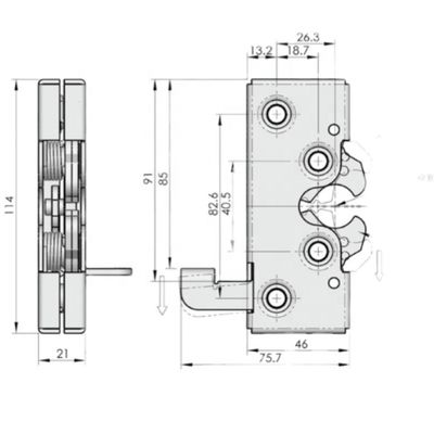 Dingli Sinoboom Scissor Lift Parts Door Lock  Corrosion Resistance