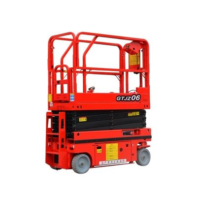 GTJZ06 Scissor Lift Machine 6m Height Motorized For Construction Works