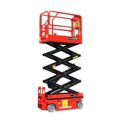 GTJZ06 Scissor Lift Machine 6m Height Motorized For Construction Works