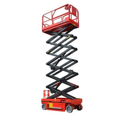 12M Height Electric Scissor Lift Machine OEM GTJZ12 Hydraulic Self Propelled Battery Powered